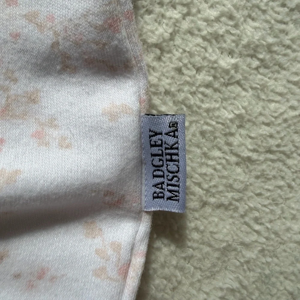 Badgley Mischka Luxury Baby Girls Footed Sleeper / Romper - Pink Marble 0-3M